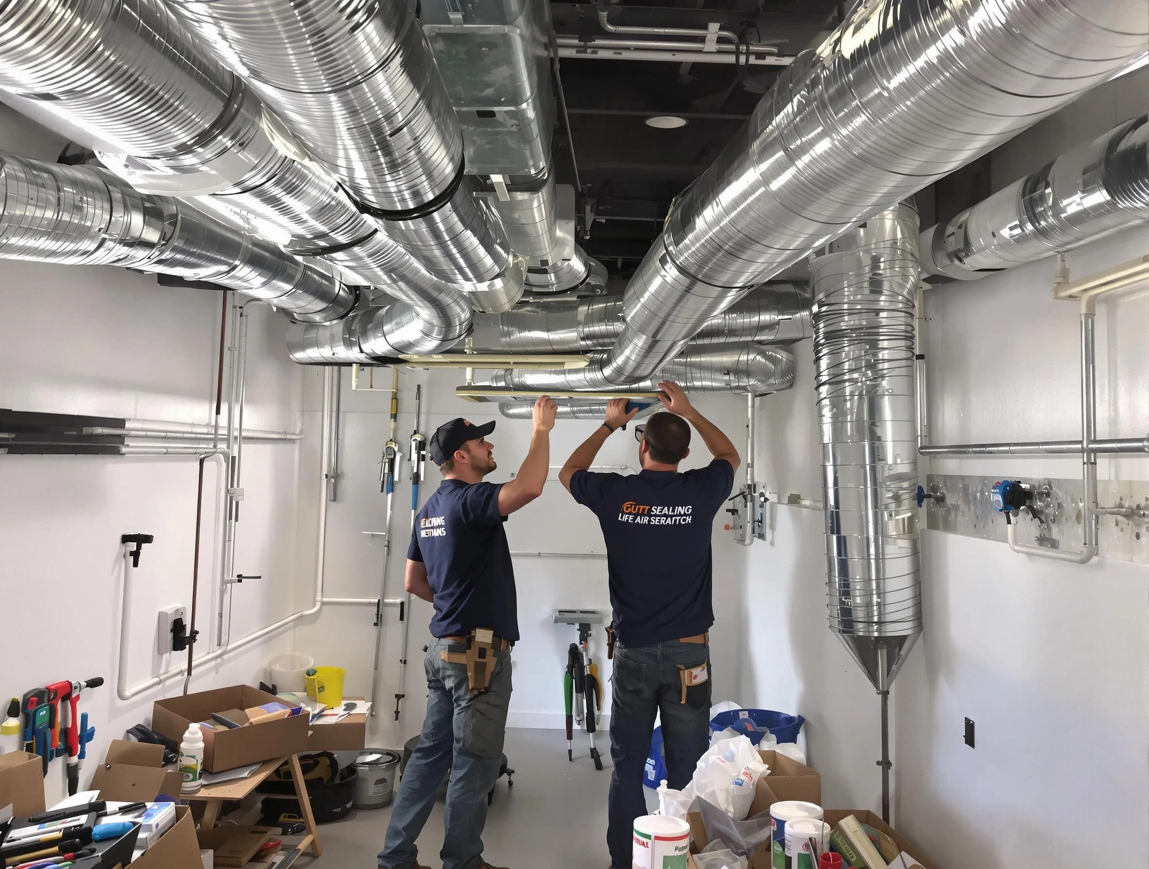 Frederick Air Duct Cleaning technician applying professional duct sealing solutions in Frederick