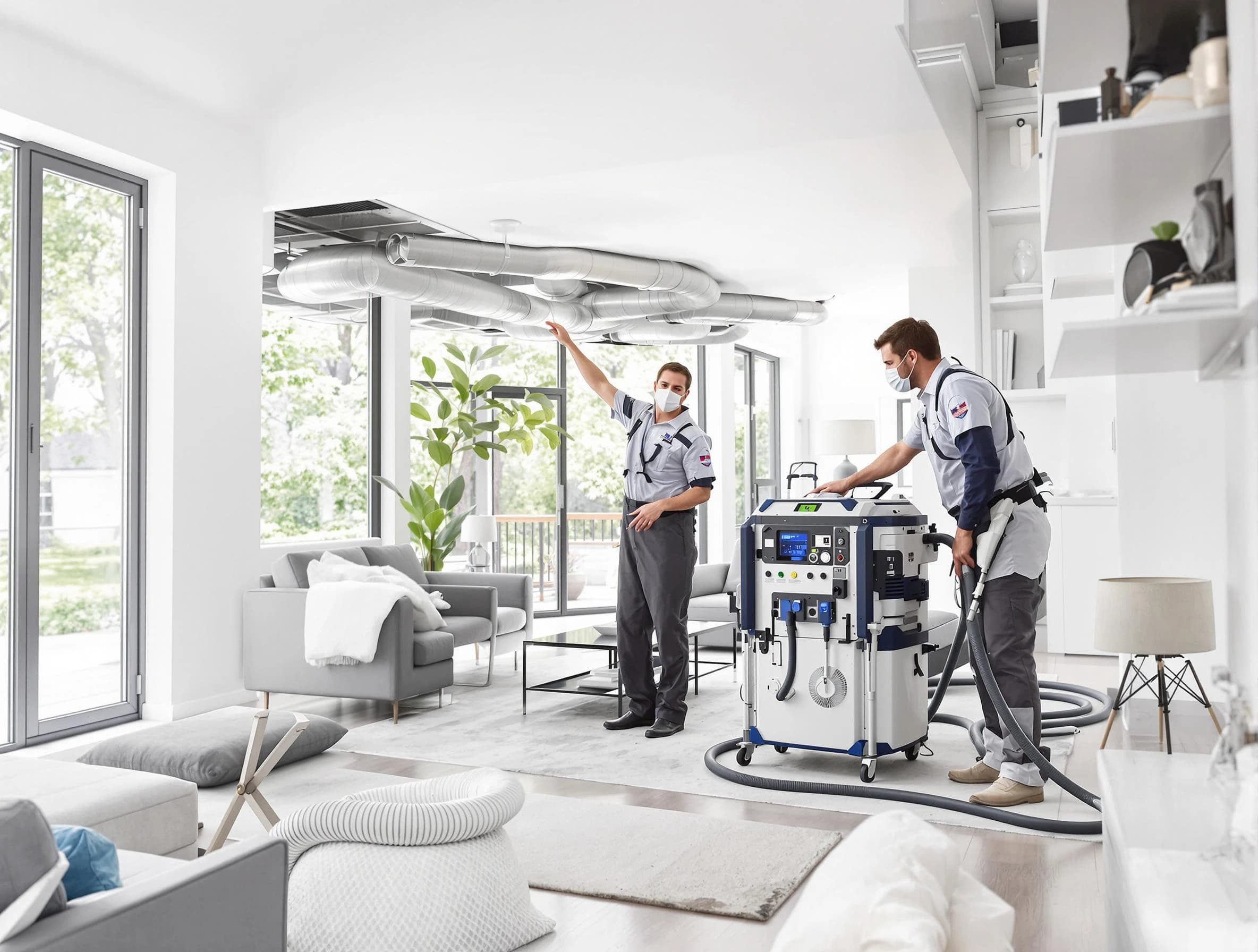 Frederick Air Duct Cleaning professional conducting pure air duct cleaning with state-of-the-art equipment in Frederick