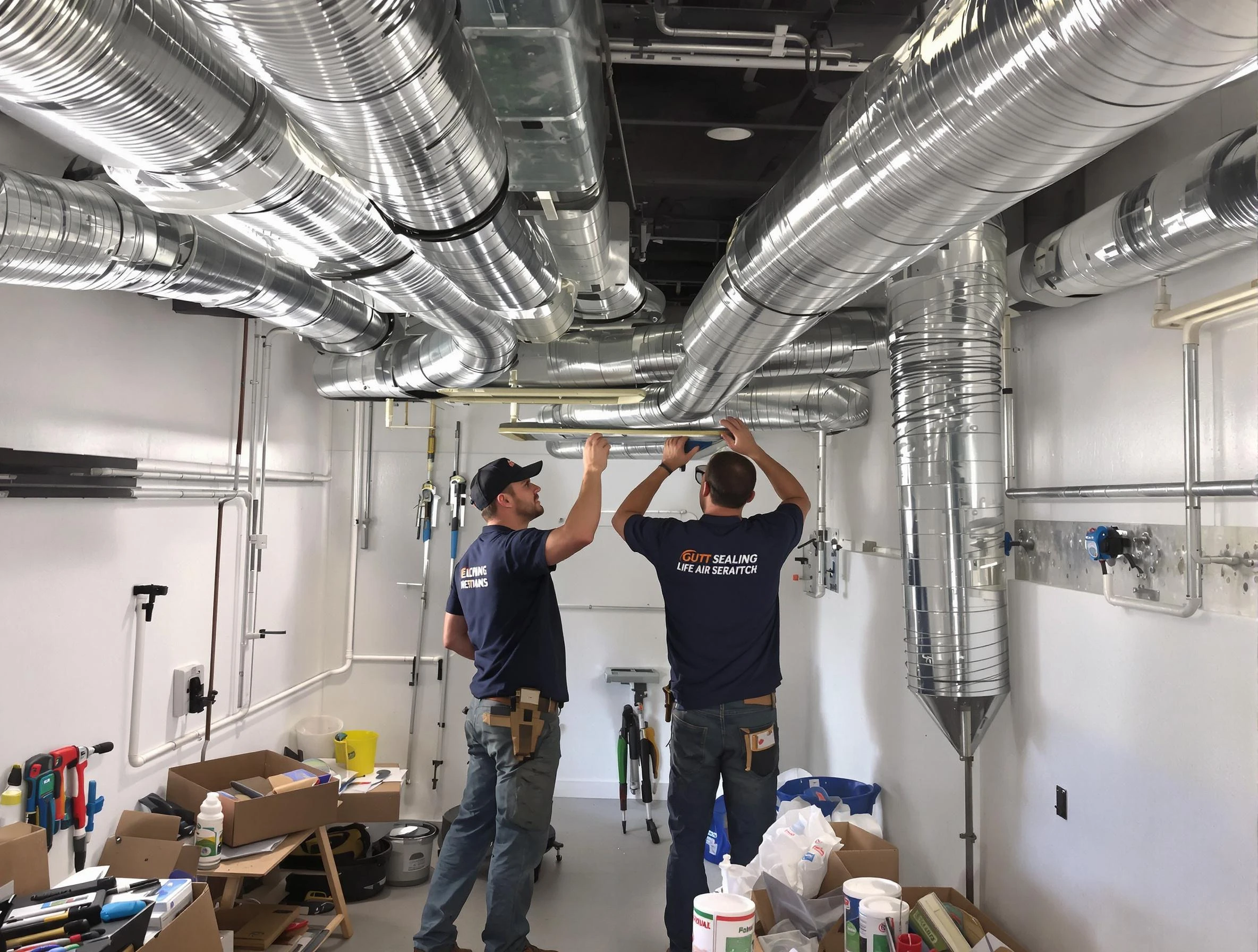 Frederick Air Duct Cleaning technician applying professional duct sealing solutions in Frederick