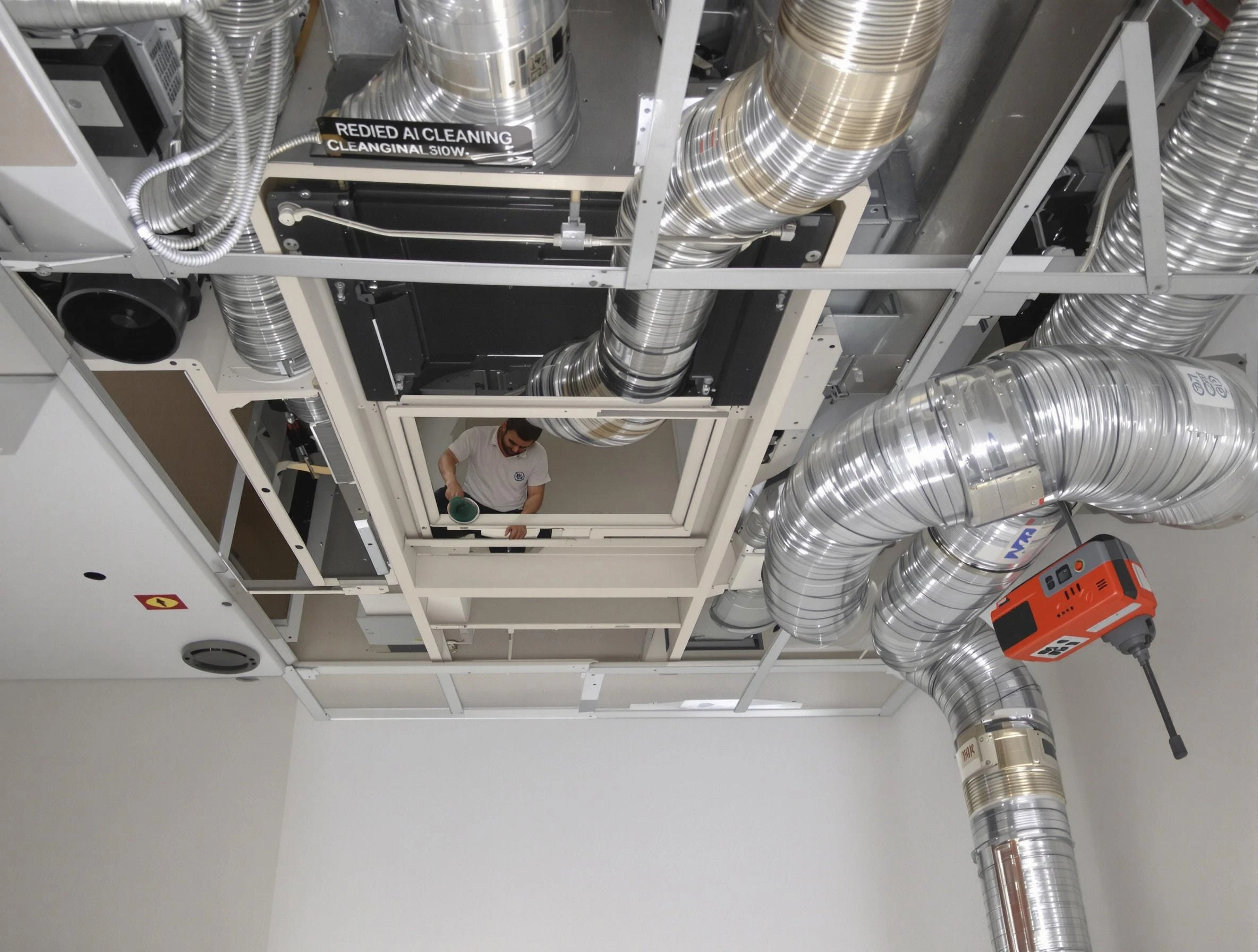 Frederick Air Duct Cleaning technician performing detailed central duct system cleaning in Frederick
