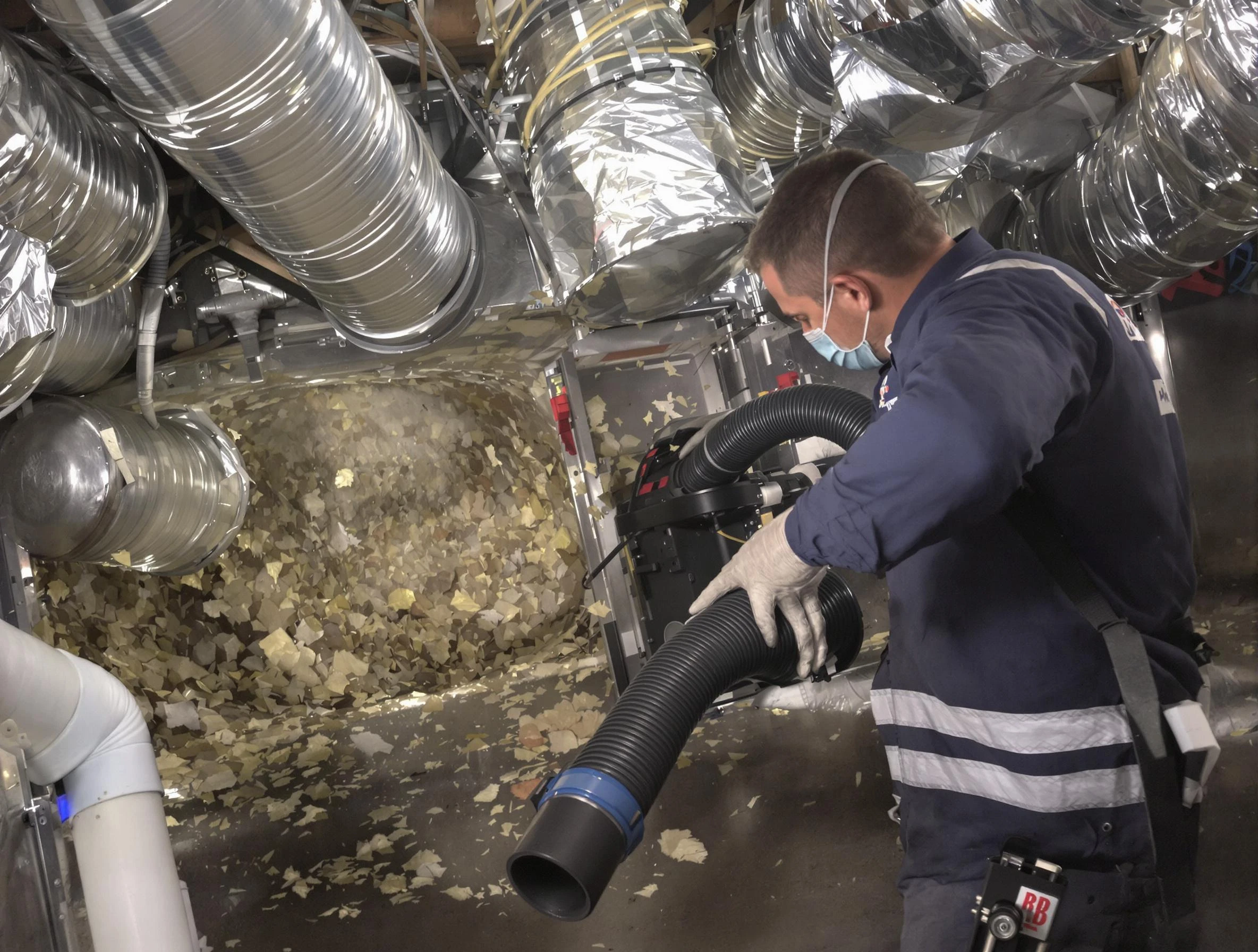 Frederick Air Duct Cleaning specialist operating negative pressure cleaning equipment for thorough duct maintenance in Frederick